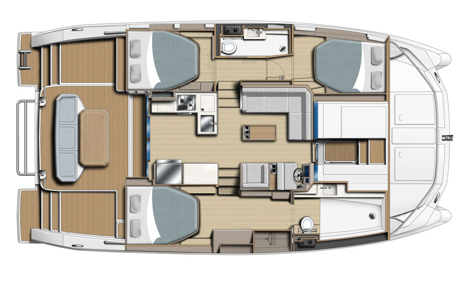 Leopard 45 Catamaran Layout