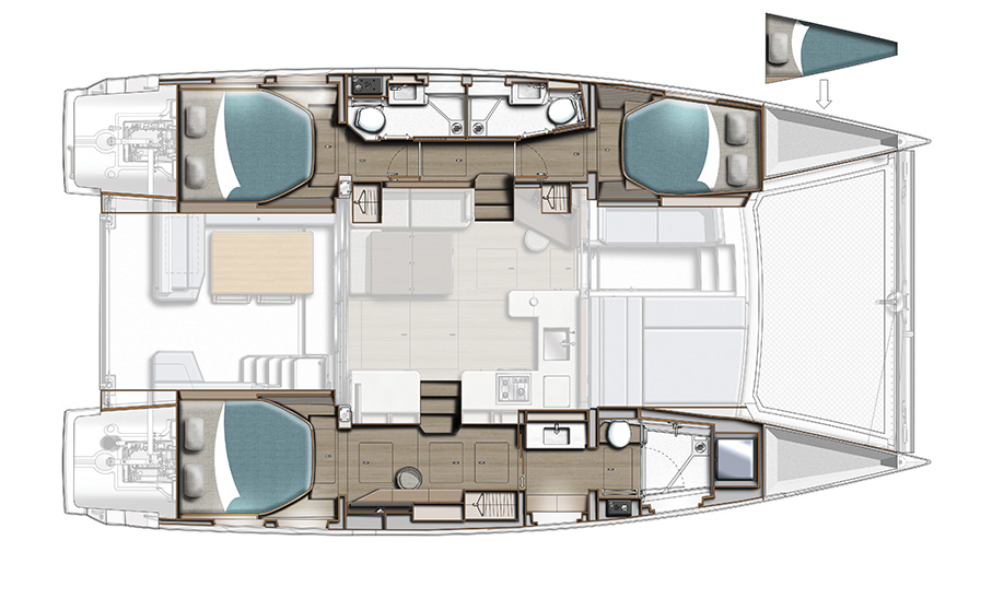 Leopard 45 Catamaran Layout