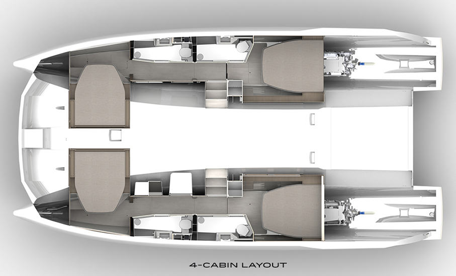 Leopard 45 Catamaran Layout