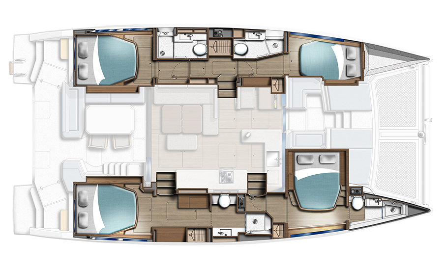 Leopard 46 Catamaran Layout