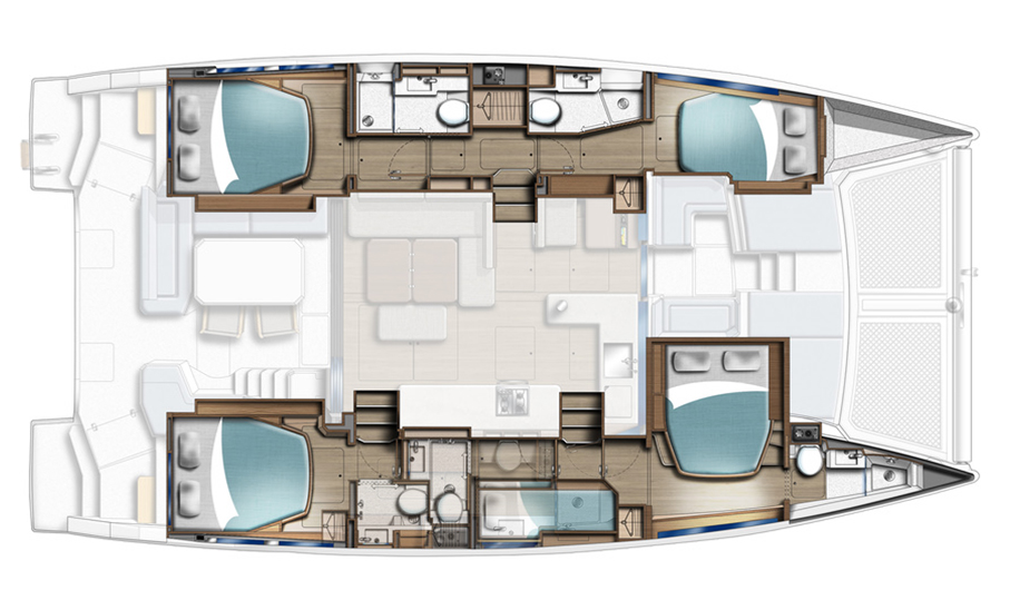 Leopard 46 Catamaran Layout